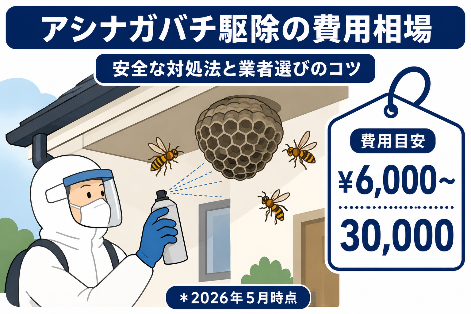 アシナガバチの巣の駆除費用相場と自分でできる安全な対処法