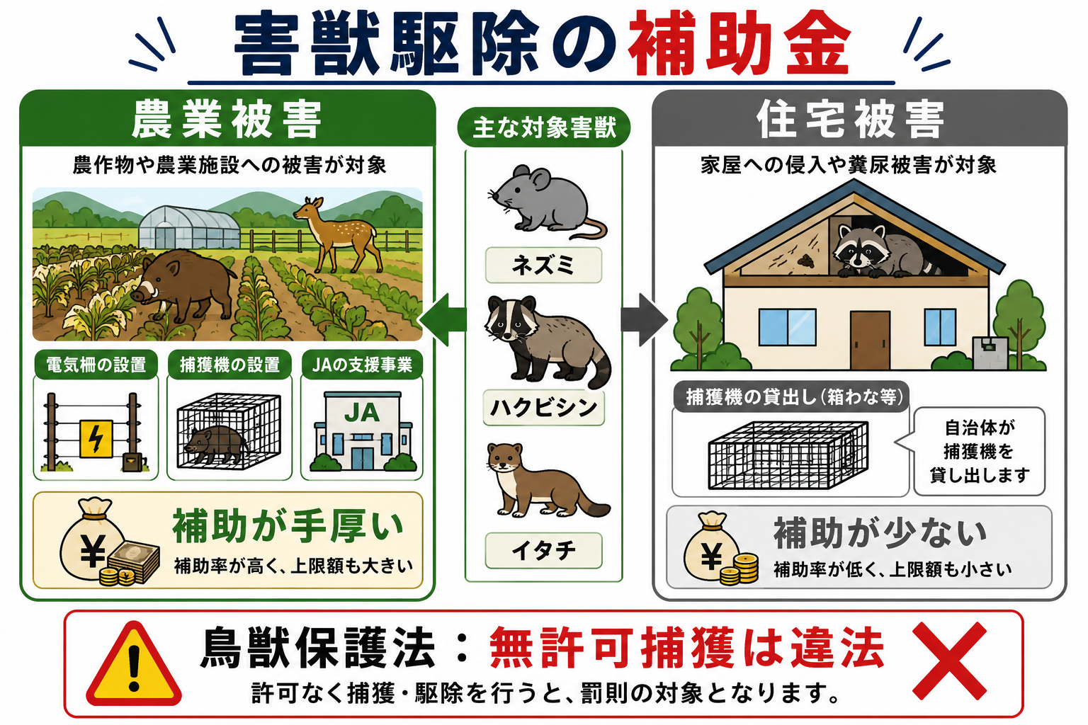 害獣駆除の補助金