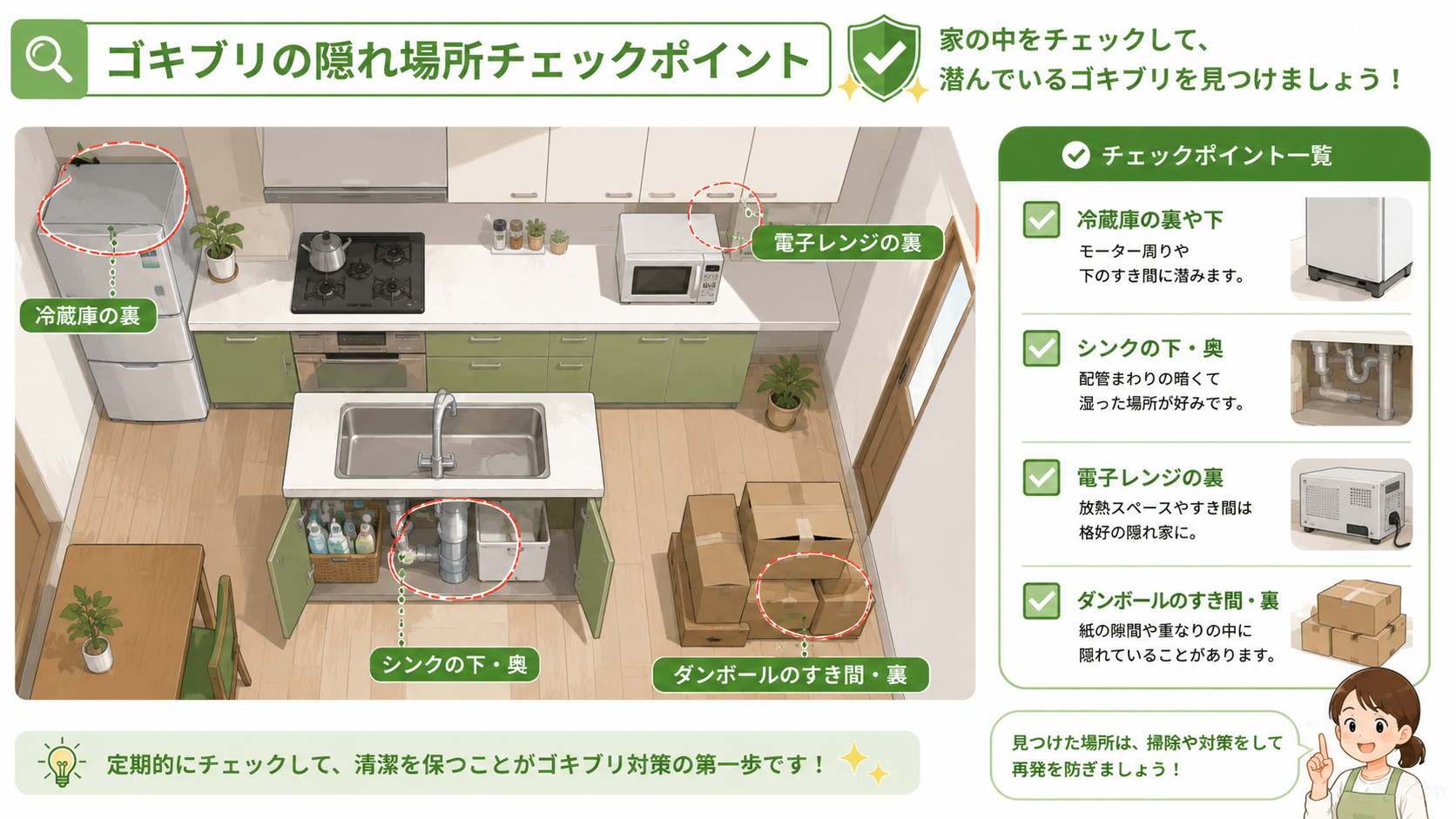 ゴキブリが出やすい場所と潜み場所