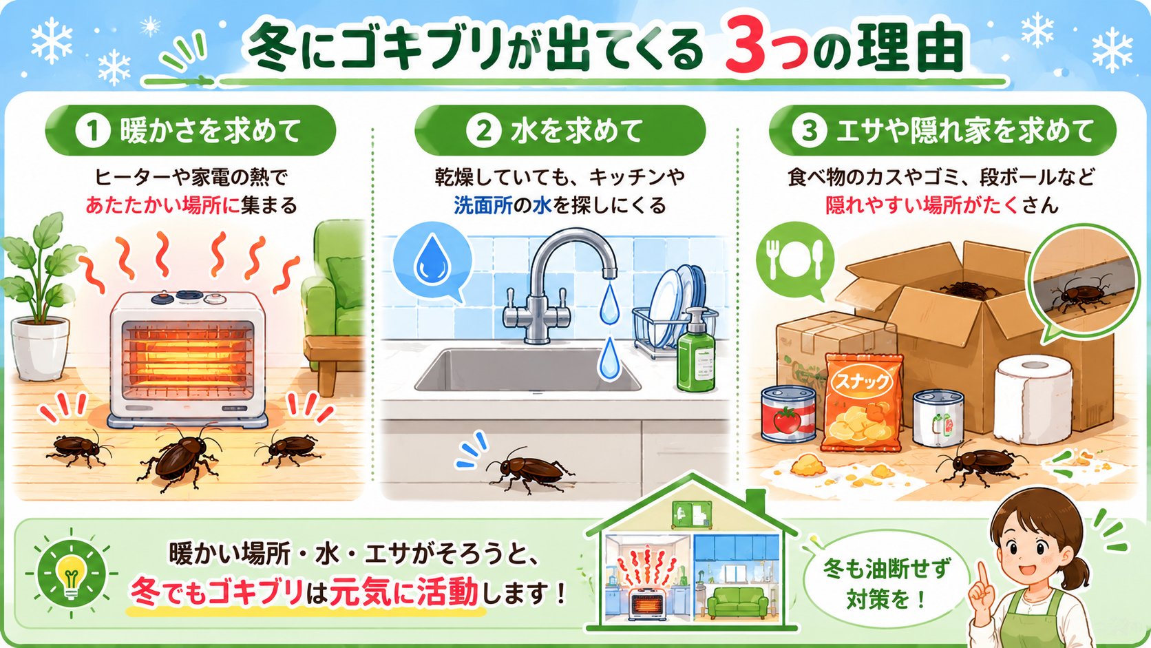 ゴキブリが冬でも出る理由