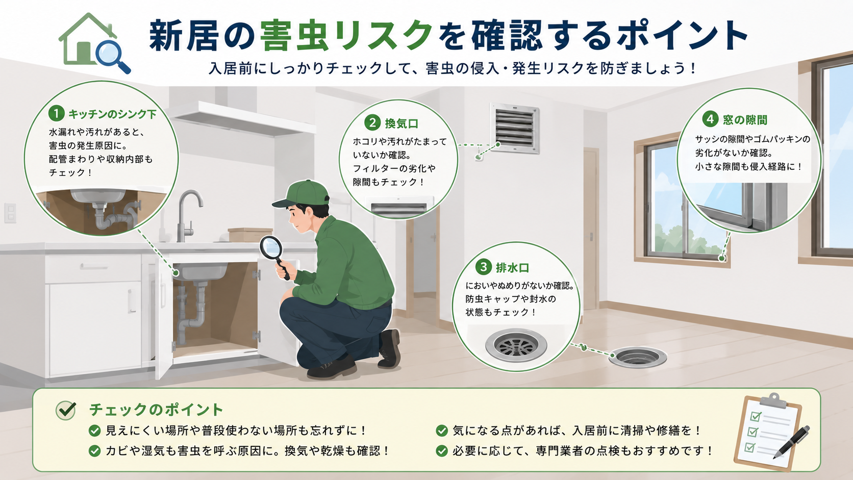 新居の害虫リスクチェック方法