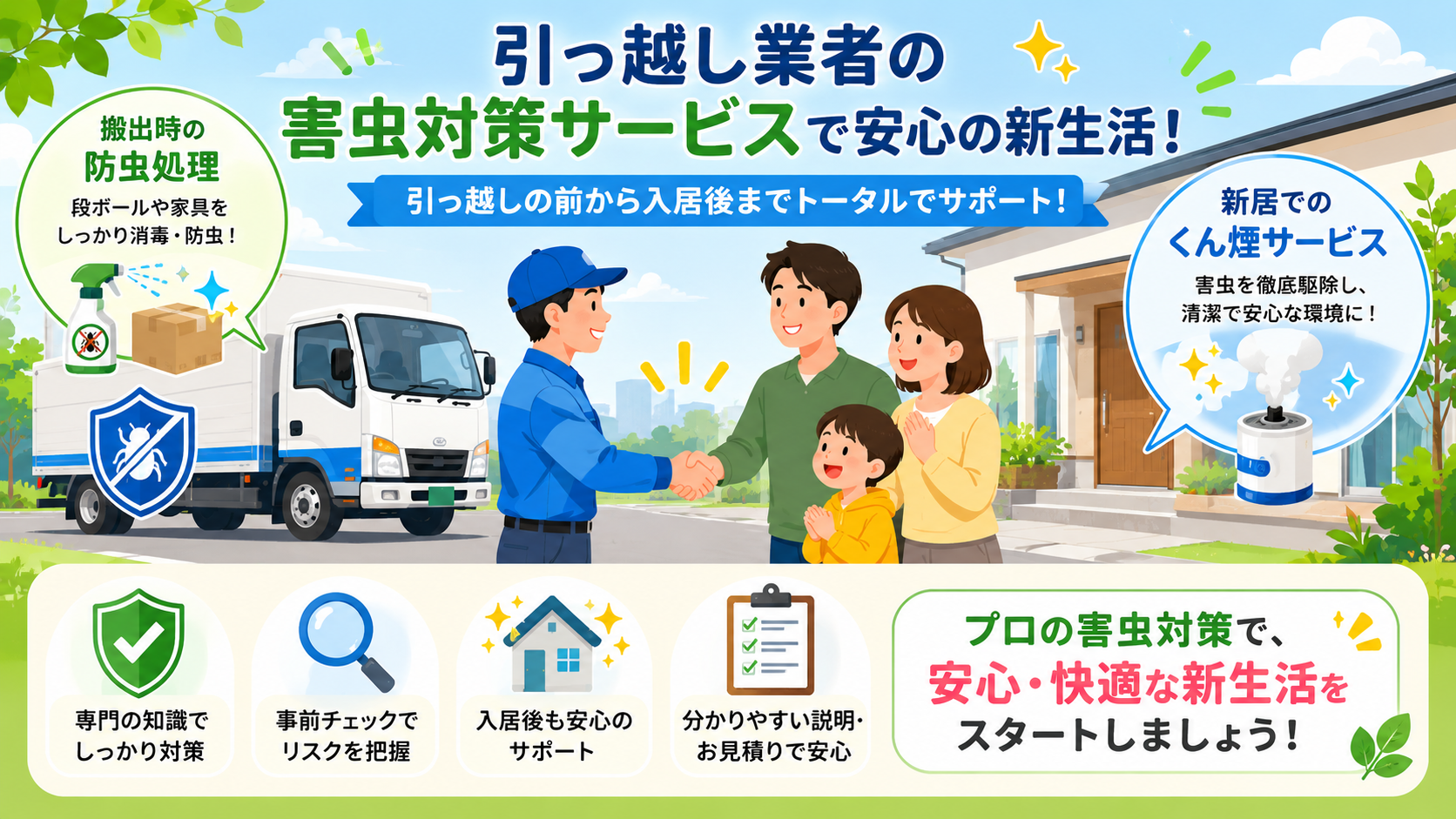 引っ越し業者の害虫対策サービス
