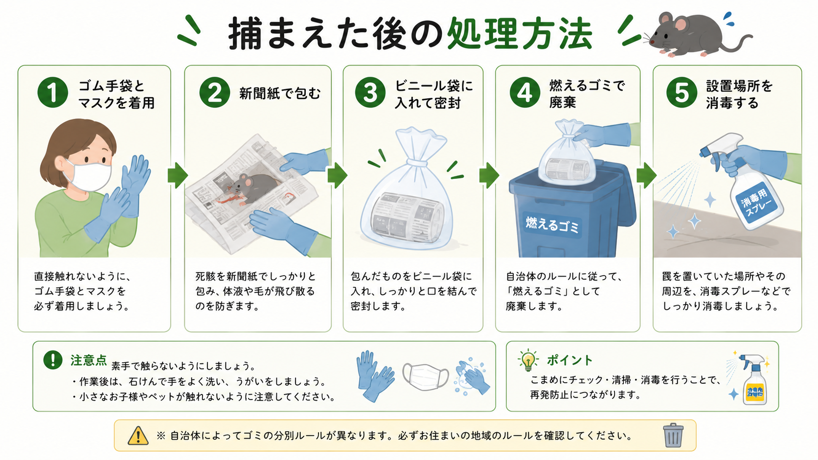 捕まえたねずみの処理方法