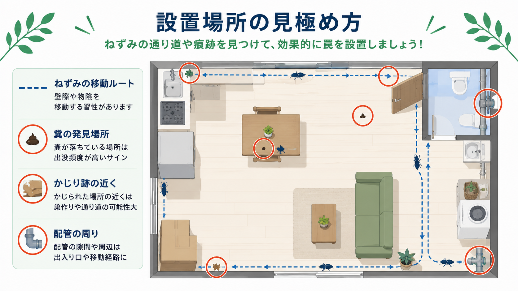 ねずみ罠の効果的な設置場所