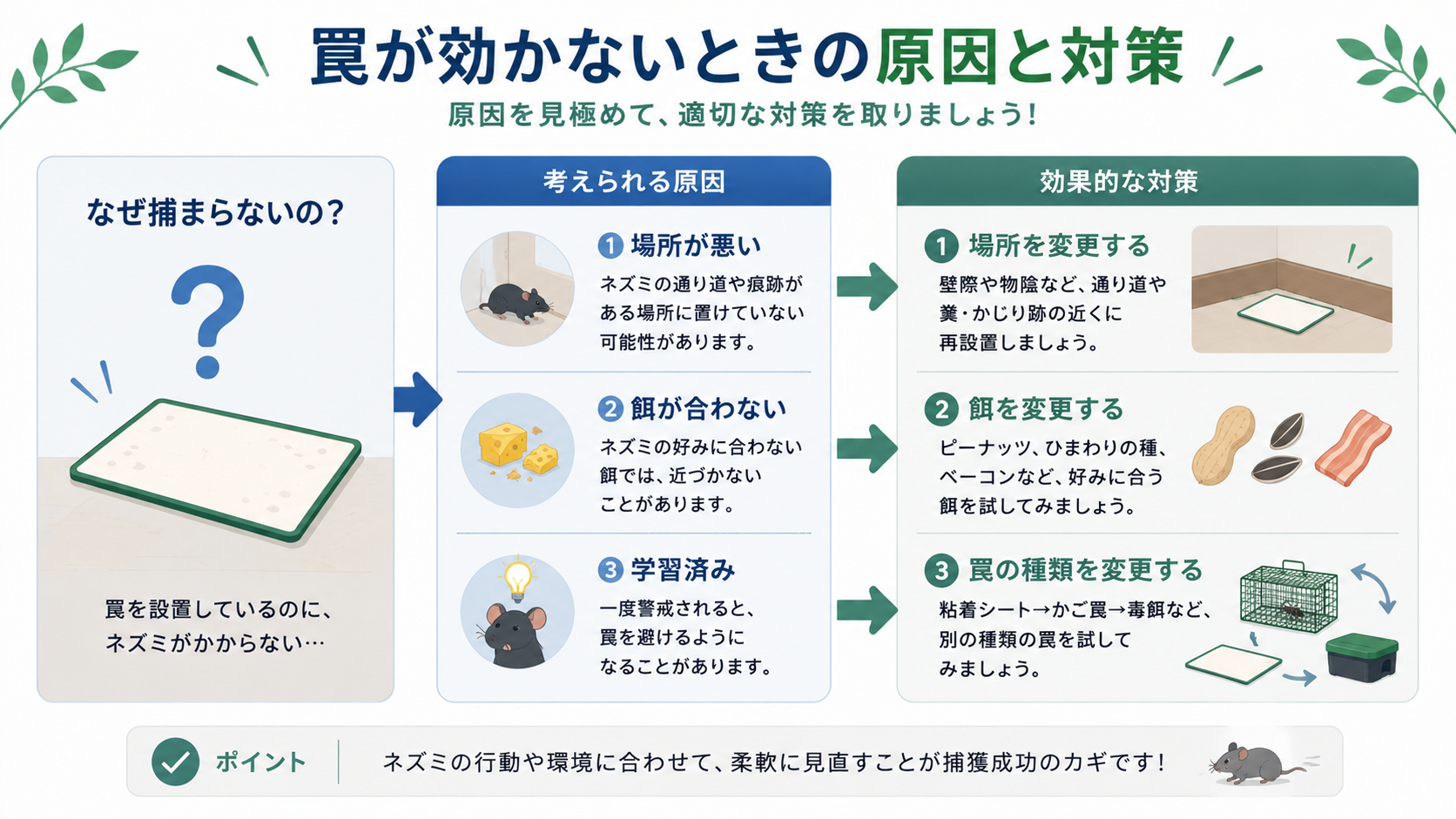 罠が効かないときの原因と対策
