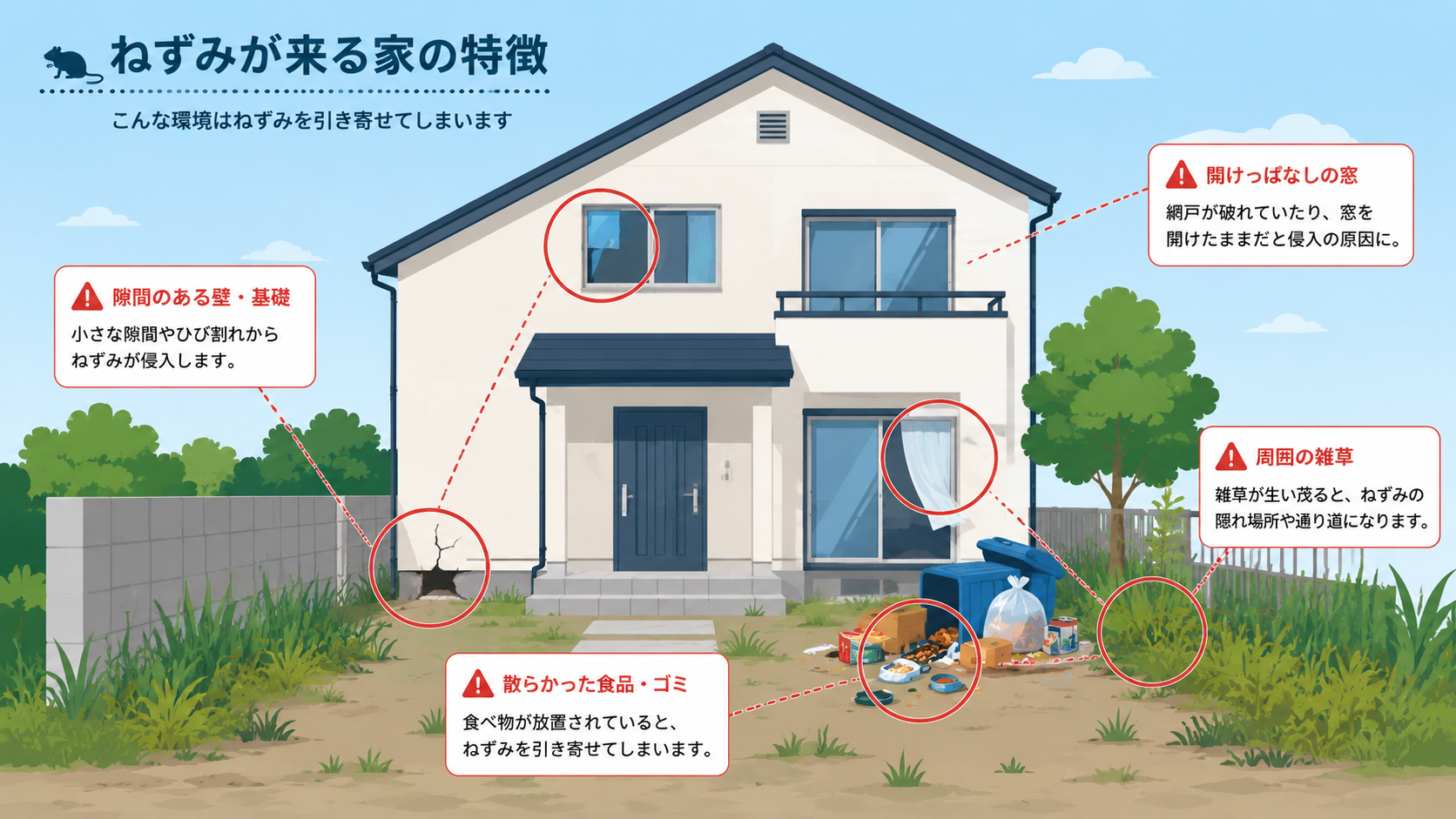 ねずみが来やすい家の特徴