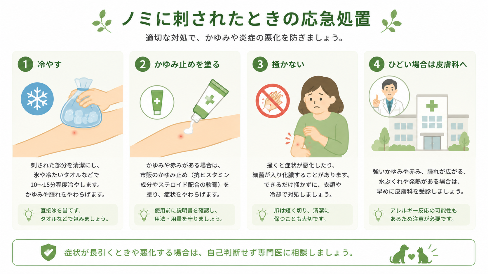 ノミに刺されたときの応急処置